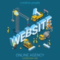 Flat 3d isometric vector website building construction site Royalty Free Stock Photo