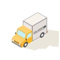 Flat 3d vector isometric illustration. Delivery truck.