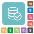 Flat database ok icons Royalty Free Stock Photo