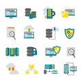 Flat Datacenter Icon Set