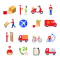 Flat Delivery Icon Set