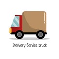 Flat delivery service truck for poster, banner, logo, icon Royalty Free Stock Photo