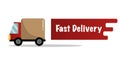 Flat delivery service truck Royalty Free Stock Photo