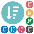 Flat descending ordered list mode icons Royalty Free Stock Photo