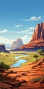 Wild West Landscape: A Digital Painting Of Lively Nature Scenes