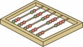 Flat Design Abacus for Math and Brain Training, Counting Tool, vector design Generative AI Royalty Free Stock Photo