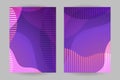 Flat design abstract gradient vector covers. Geometric shapes cards A4 size with fluid effects. Memphis style backdrops.