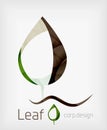 Flat Design Abstract Leaf Shape Concept