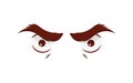 flat design angry cartoon eyes icon vector illustration Royalty Free Stock Photo