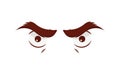 flat design angry cartoon eyes icon vector illustration Royalty Free Stock Photo