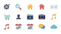 Flat Design Application Icon Set for Web and Mobile Interface Development Royalty Free Stock Photo