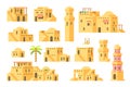 Flat design arab mud houses