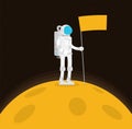 Flat design, Astronauts float in space, Vector illustration