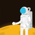 Flat design, Astronauts float in space, Vector illustration