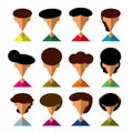 The Flat design avatar app icons set user face people man woman . Vector Illustration Design Royalty Free Stock Photo