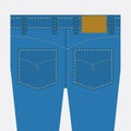 Flat Design Back of Jeans Vector Illustration