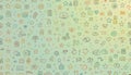 Flat design background with repeating patterns of simple icons, such as hearts, stars, or arrows, pastel colors
