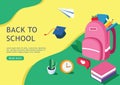 Flat design banner for back to school for web page and promotional materials