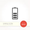 Flat design Battery Charging icon for user interface for website and application. Isolated object on simple white Royalty Free Stock Photo