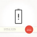 Flat design Battery Charging icon for user interface for website and application. Isolated object on simple white Royalty Free Stock Photo
