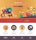 Flat design best service website header banner with webdesign elements