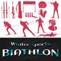 Flat design biathlon pink color