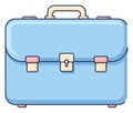 Flat Design Blue Briefcase Vector Illustration Royalty Free Stock Photo