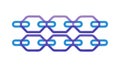 Blue Interconnected Chain Links Vector, vector design Generative AI Royalty Free Stock Photo