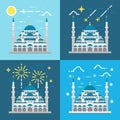 Flat design of Blue mosque Istanbul Turkey