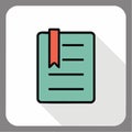 Flat Design Bookmark and Document Icon Royalty Free Stock Photo