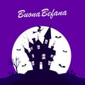 flat design buona befana poster template vector