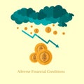 Flat design business illustration adverse financial conditions for example weather