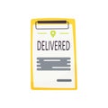 Flat design cartoon delivery form illustration. Delivery element.