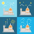 Flat design of cathedral of Florence Italy Royalty Free Stock Photo