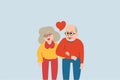 Flat design characters of elderly married couple.