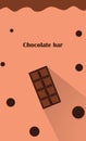 Flat design chocolate bar Royalty Free Stock Photo