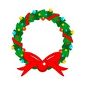 Flat Design Christmas Fully Decorated Garland