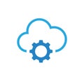 Cloud database setting gear vector icon