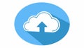 A flat design cloud upload icon for backing up data online, vector design Generative AI Royalty Free Stock Photo