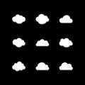 Flat design cloudscapes collection. Flat shadows. Vector illustration