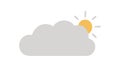 Flat Design Cloudy with Sun Weather Icon, vector design Generative AI Royalty Free Stock Photo