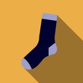 Flat Design Colorful Socks icon on yellow background with long shadow Vector Royalty Free Stock Photo