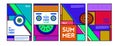 Flat design colorful summer background banner social media feed