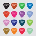 Flat Design Colourful Guitar Picks Set Vector