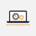 Flat design computer performance test vector illustration Royalty Free Stock Photo