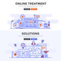 Flat design concept banner -Online Treatment and Solutions Royalty Free Stock Photo