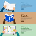 Flat design concept books. Education and learning with a books.
