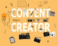 Flat design concept,Content creator flat design Royalty Free Stock Photo