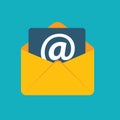 Flat Design Concept Email Send Icon Vector