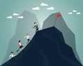 Flat design concept of the good leader showing his vision for success,Business team running follow the leader,vector Royalty Free Stock Photo